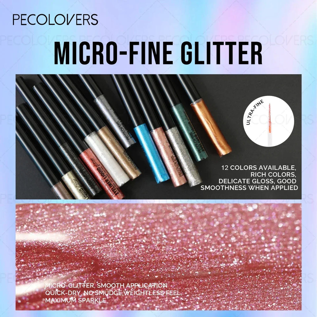 Glitter Eyeliner with Ultra-fine Tip Pearlescent Sparkle Eye Makeup