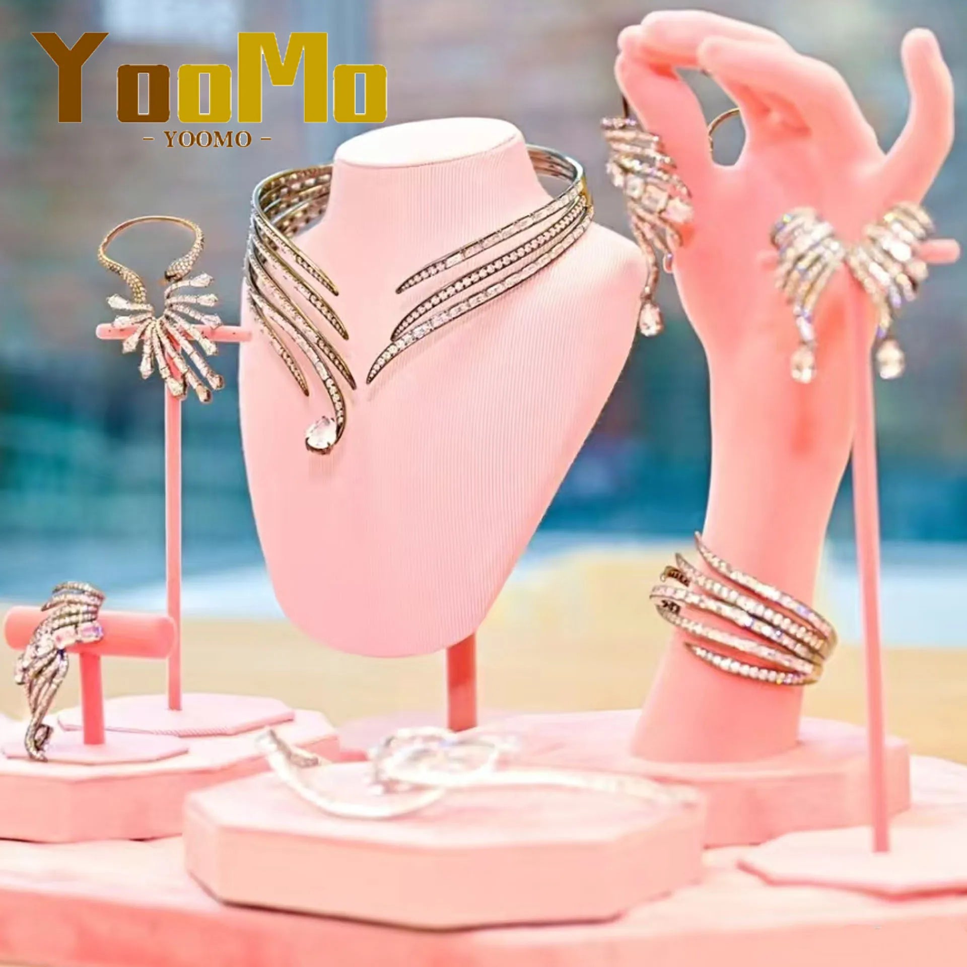 Ear clips Black Water Droplets Jewelry Wings Charms Fine Jewelry Sets