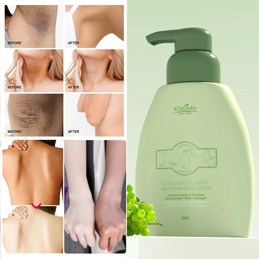 Brightening Olive Body Lotion for Dry Skin Moisturizer Cream with Vitamin E