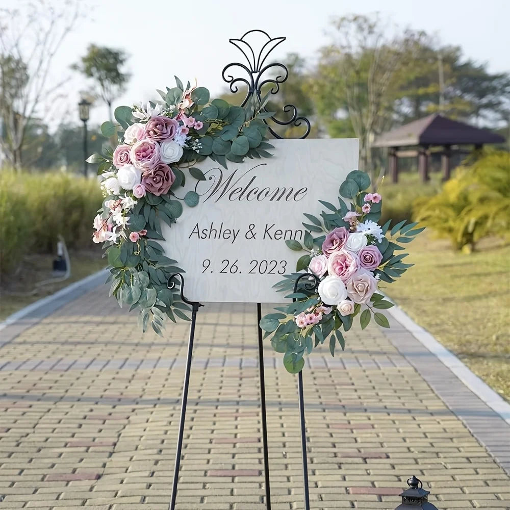 2pcs Wedding Decoration Flowers Artificial Rose Wreaths