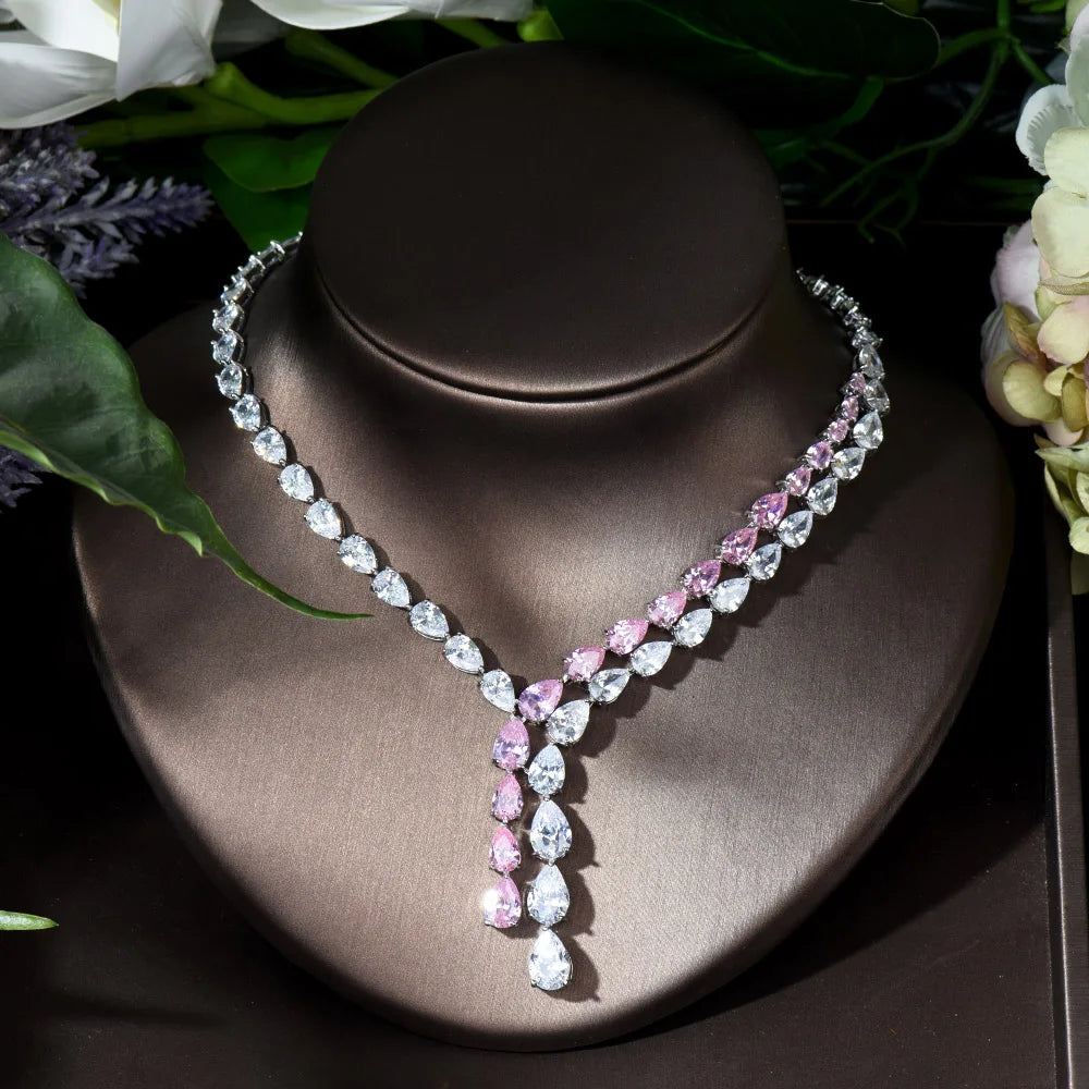 HIBRIDE Clear Best Quality Brilliant Crystal Zircoina Earrings Bridal Jewelry