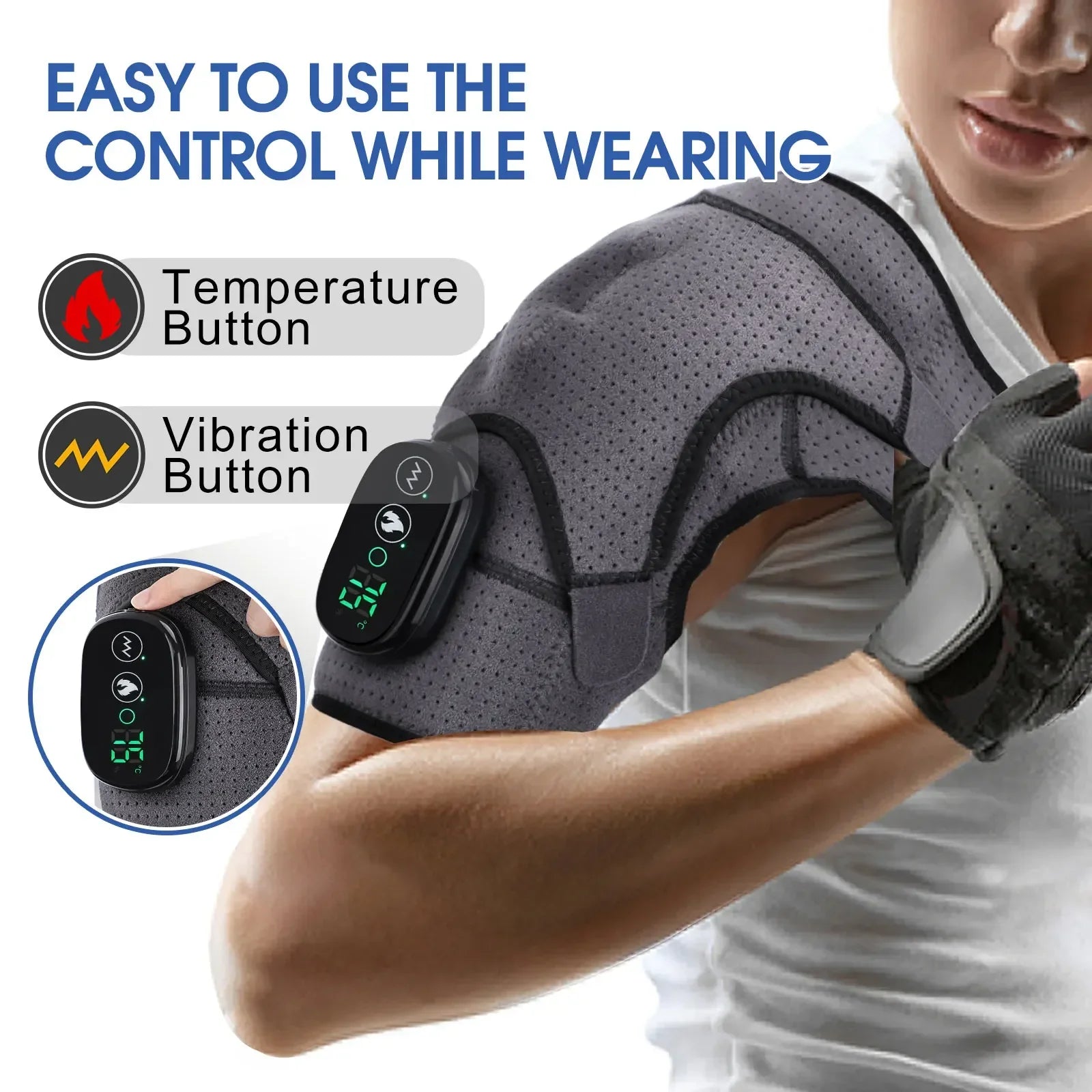 Electric Heating Shoulder Massage Belt Back Shoulder Brace Compress