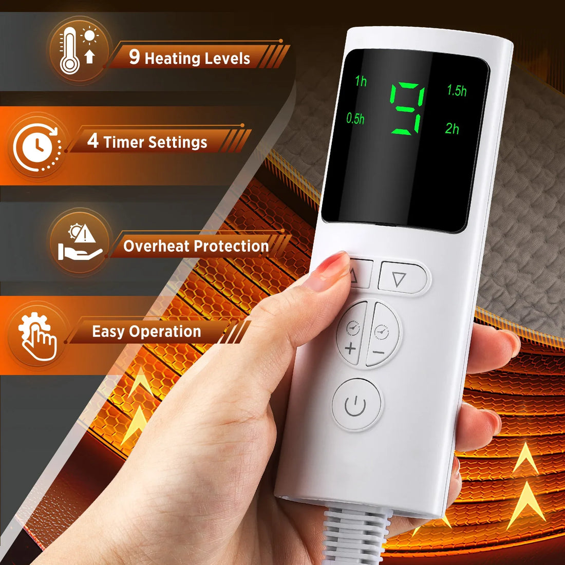 Electric Heating Pad Back Support Belt with Temperature Control Blanket