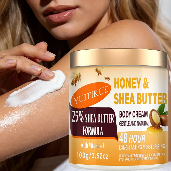 YUITIKUE Shea Butter Body Cream 100g - 48H Moisturizer for Face, Body