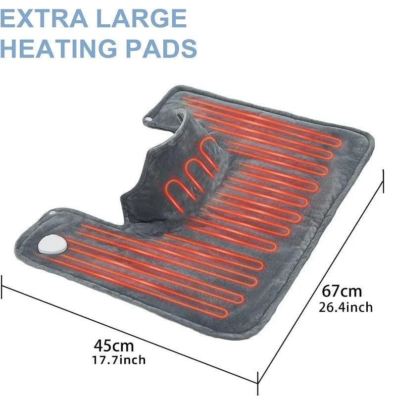 Neck & Shoulder Electric Heating Pad - Weighted 6 Heat  4 Timers Auto-Off
