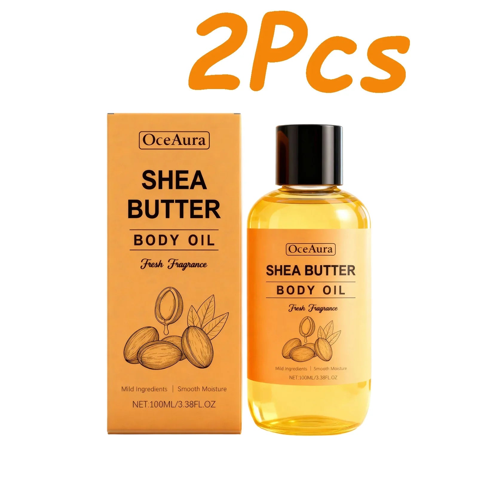 Shea Butter Body Oil Lightweight Fast Absorbing for Dry Rough Skin