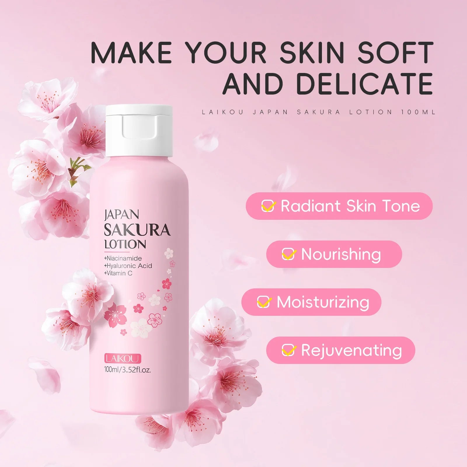 LAIKOU Sakura Face Lotion Moisturizing Essence  Shrink Skin