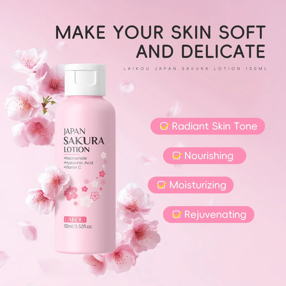 LAIKOU Sakura Face Lotion Moisturizing Essence  Shrink Skin