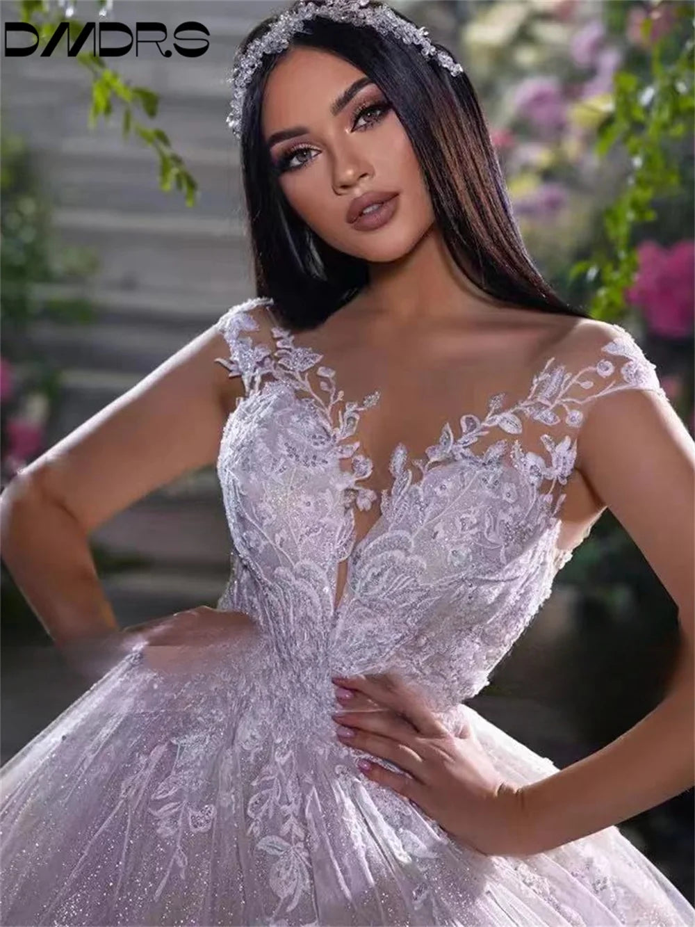 Elegant A line Wedding Dress Romantic Lace luxury wedding dress
