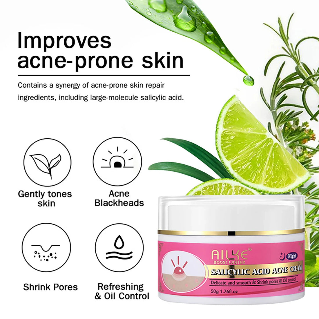 AILKE Natural Skin Brightening Set, Clean Darkness Improve and Dry Skin
