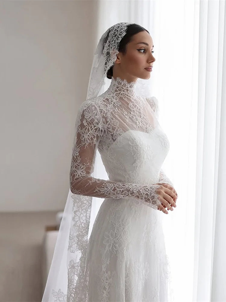LORIE Lace Appliques Wedding Dresses Bridal Gown Floor-Length Bride Gowns