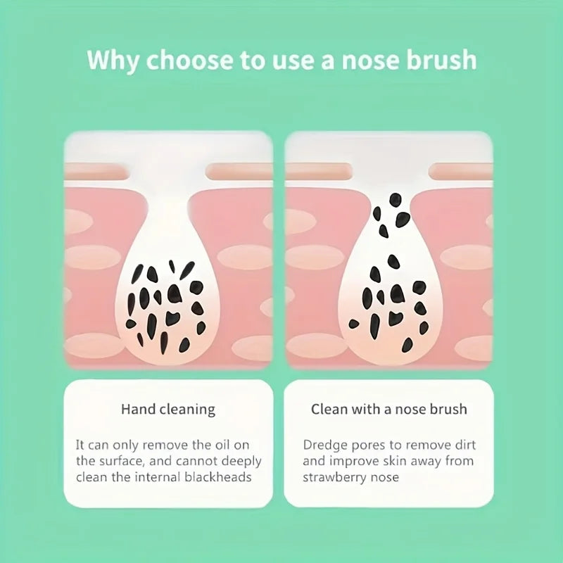 1PC soft silicone nose brush, clean the face, remove blackheads brush