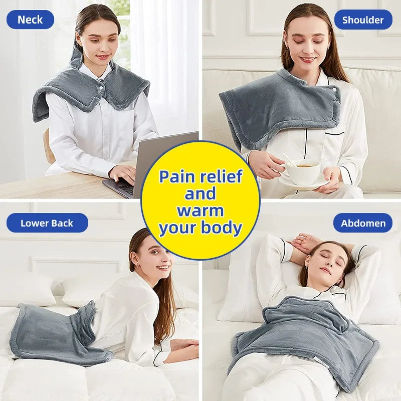 Neck & Shoulder Electric Heating Pad - Weighted 6 Heat  4 Timers Auto-Off