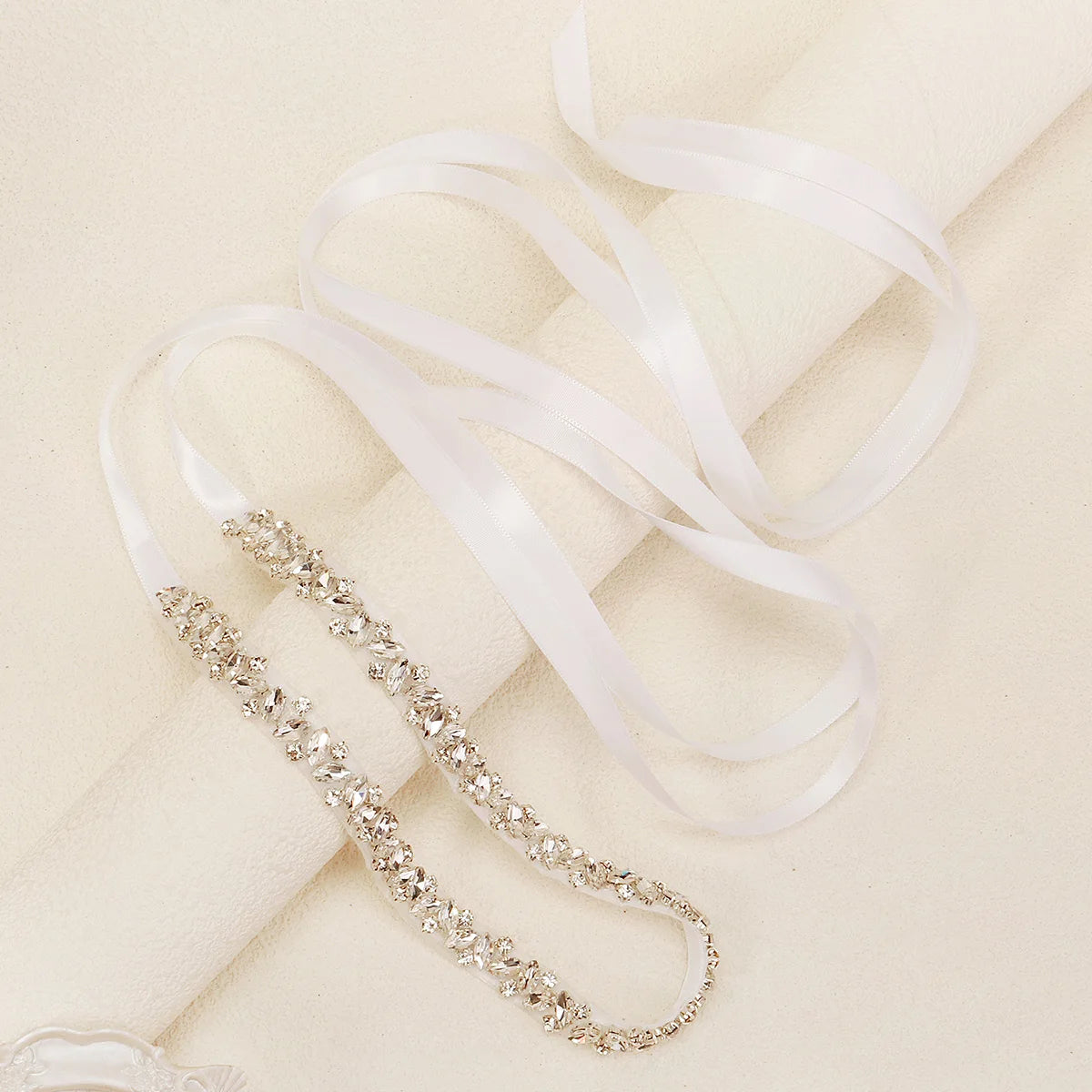 Rhinestone Bridal Belt for Wedding Dress Accessories Silver Color  Gift