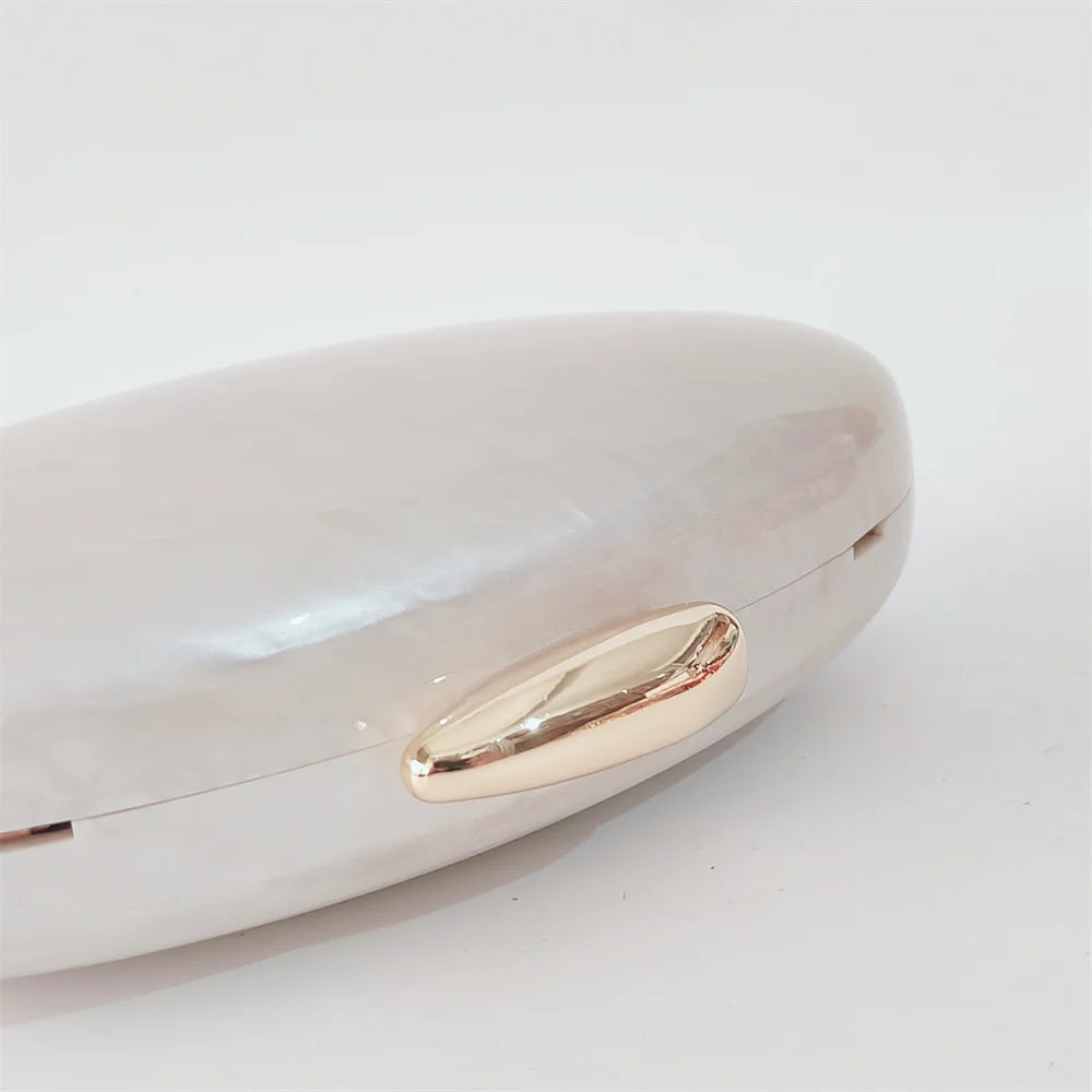 Handbag Summer Female Purse Egg Shape Clutch Bag  Pearl Purse