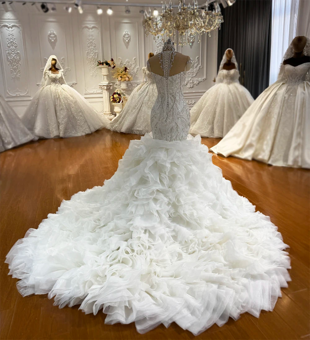 Customized NS5071 Heavy Beading Mermaid Wedding Bridal Dress