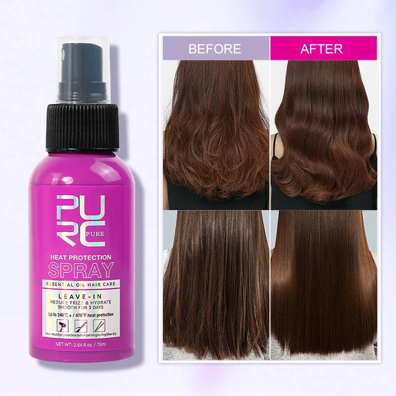 PURC Argan Oil Heat Protection Spray Smoothing Prevent Frizz Dry Hair