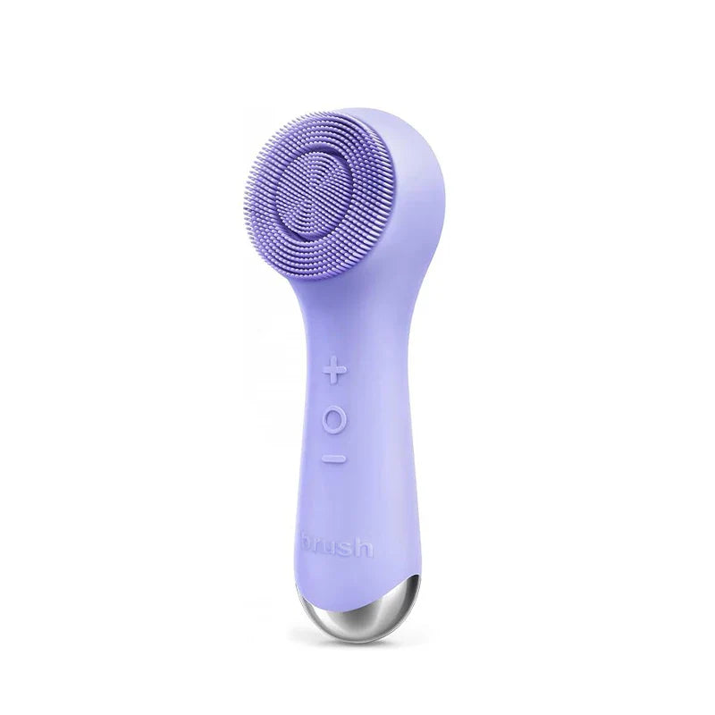 Facial silicone cleansing brush with dual rotation and vibration modes
