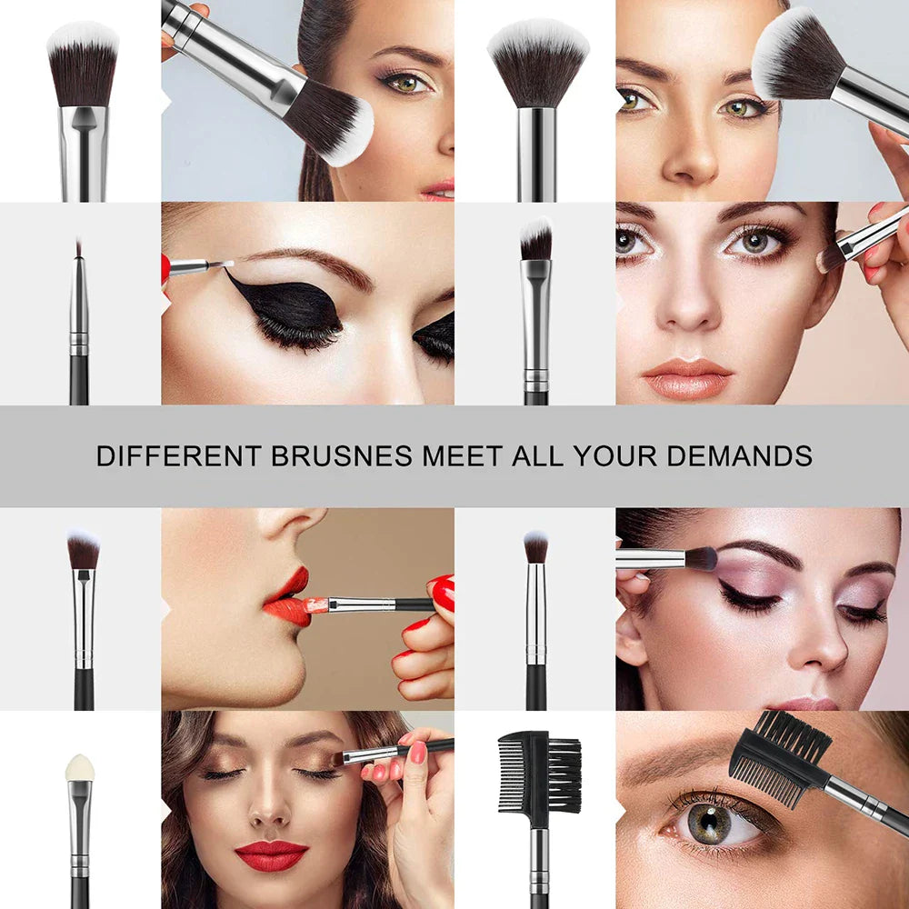 Makeup Brush Set Cosmetic Tools for Powder Eye Shadow Foundation Blush