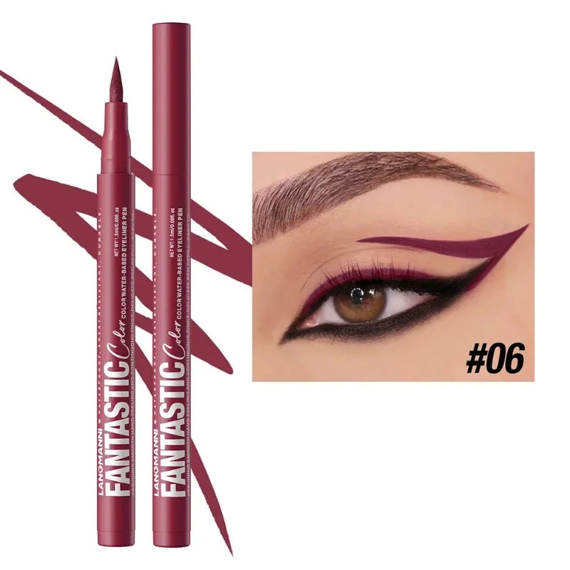 Matte Dark Red Eye Liner Makeup White Liquid Eyeliner Quick-Drying Pencil