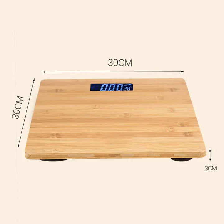 Wood Bathroom Scale Smart Body Fat Scale with 60 Inch Soft Measuring Tape