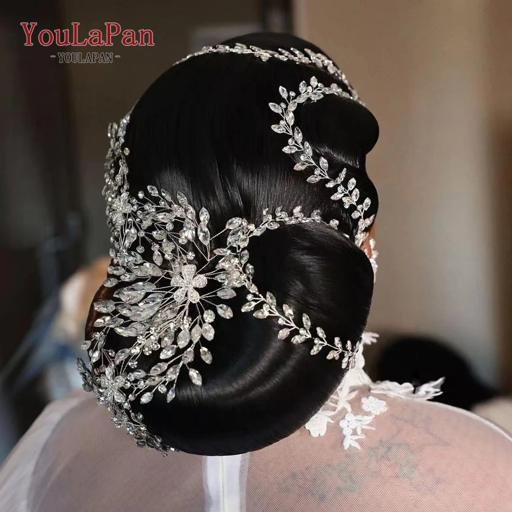 Luxury Wedding Headpiece Rhinestone Hair Vine for Bride