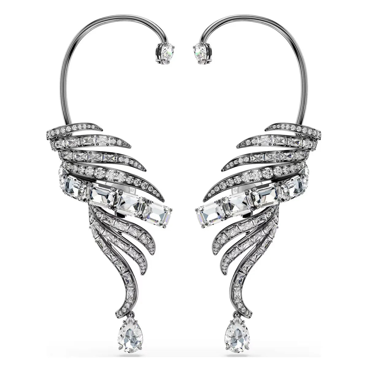 Ear clips Black Water Droplets Jewelry Wings Charms Fine Jewelry Sets