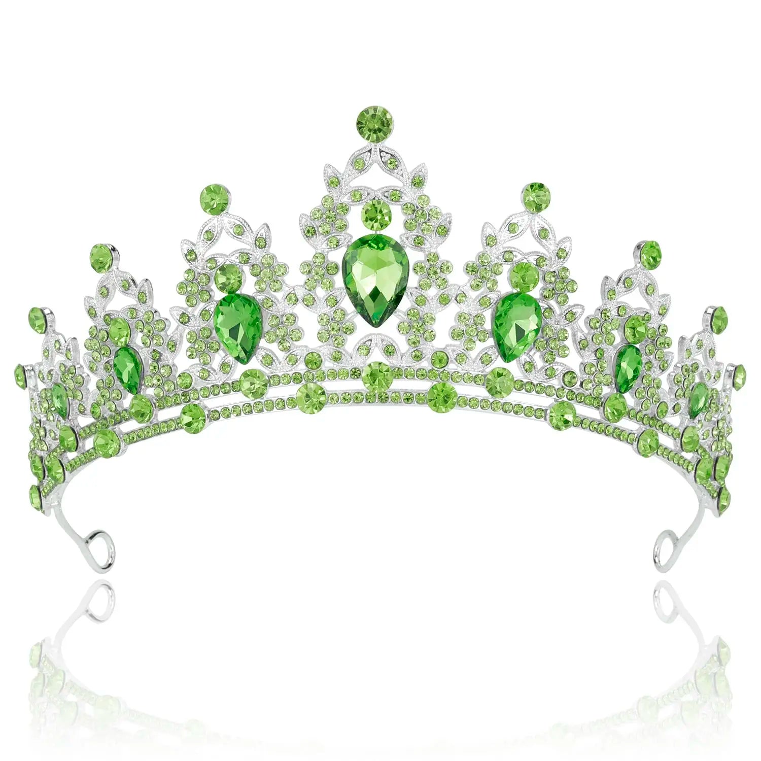 Green Crown Crystal Birthday Tiara Girl's Headpiece Wedding Princess Gifts