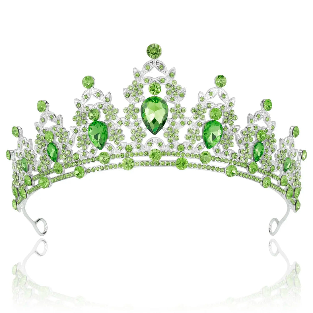 Green Crown Crystal Birthday Tiara Girl's Headpiece Wedding Princess Gifts