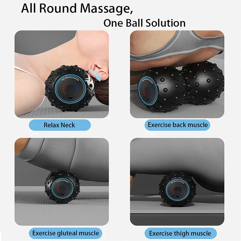 Rechargeable 5 Gears Vibrating Massage Ball Portable Peanut Massager