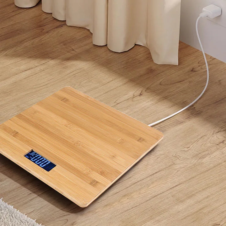 Wood Bathroom Scale Smart Body Fat Scale with 60 Inch Soft Measuring Tape