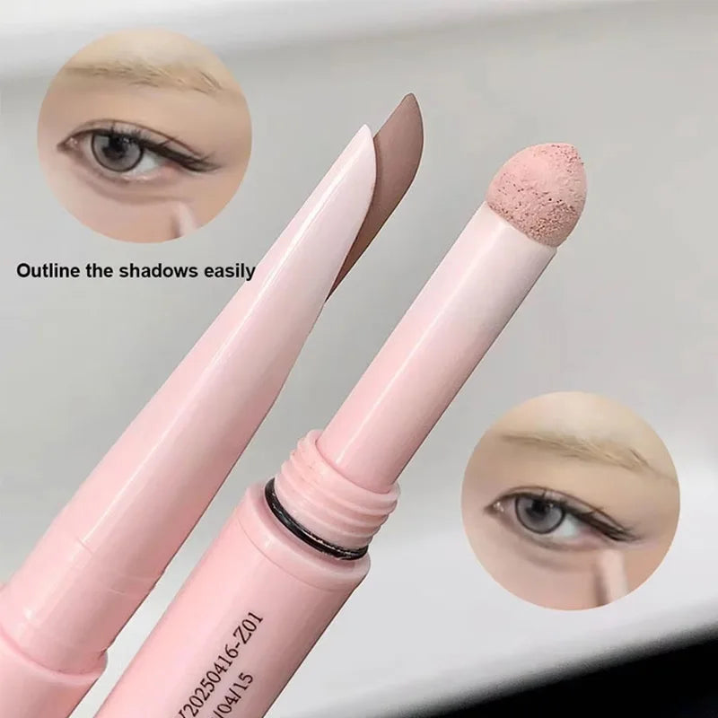 Women Double Lying Silkworm Eyeliner Pencil Diamond Glitter Matte Makeup