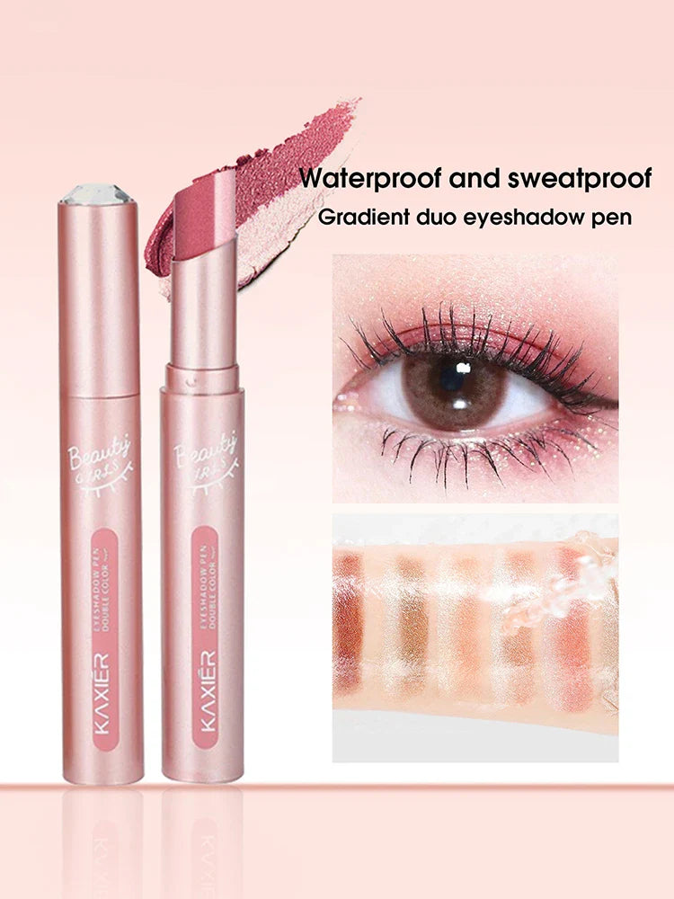 Gradient two-color eye shadow pen waterproof sweat proof eye shadow
