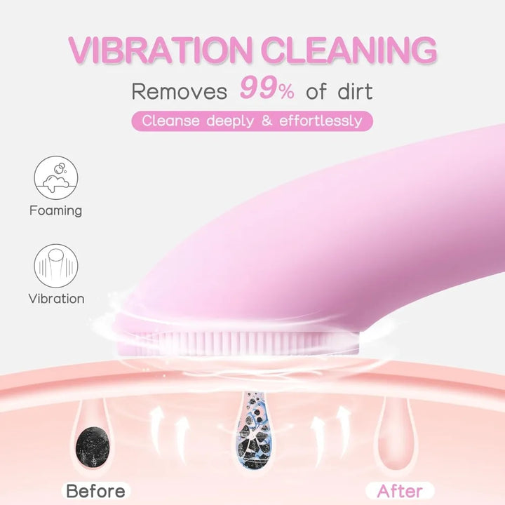Facial Cleansing Brush Rechargeable Silicone Face Scrubber  Face Brush