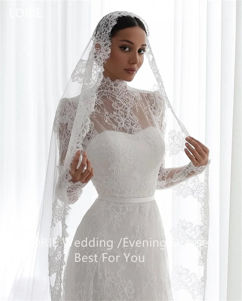 LORIE Lace Appliques Wedding Dresses Bridal Gown Floor-Length Bride Gowns