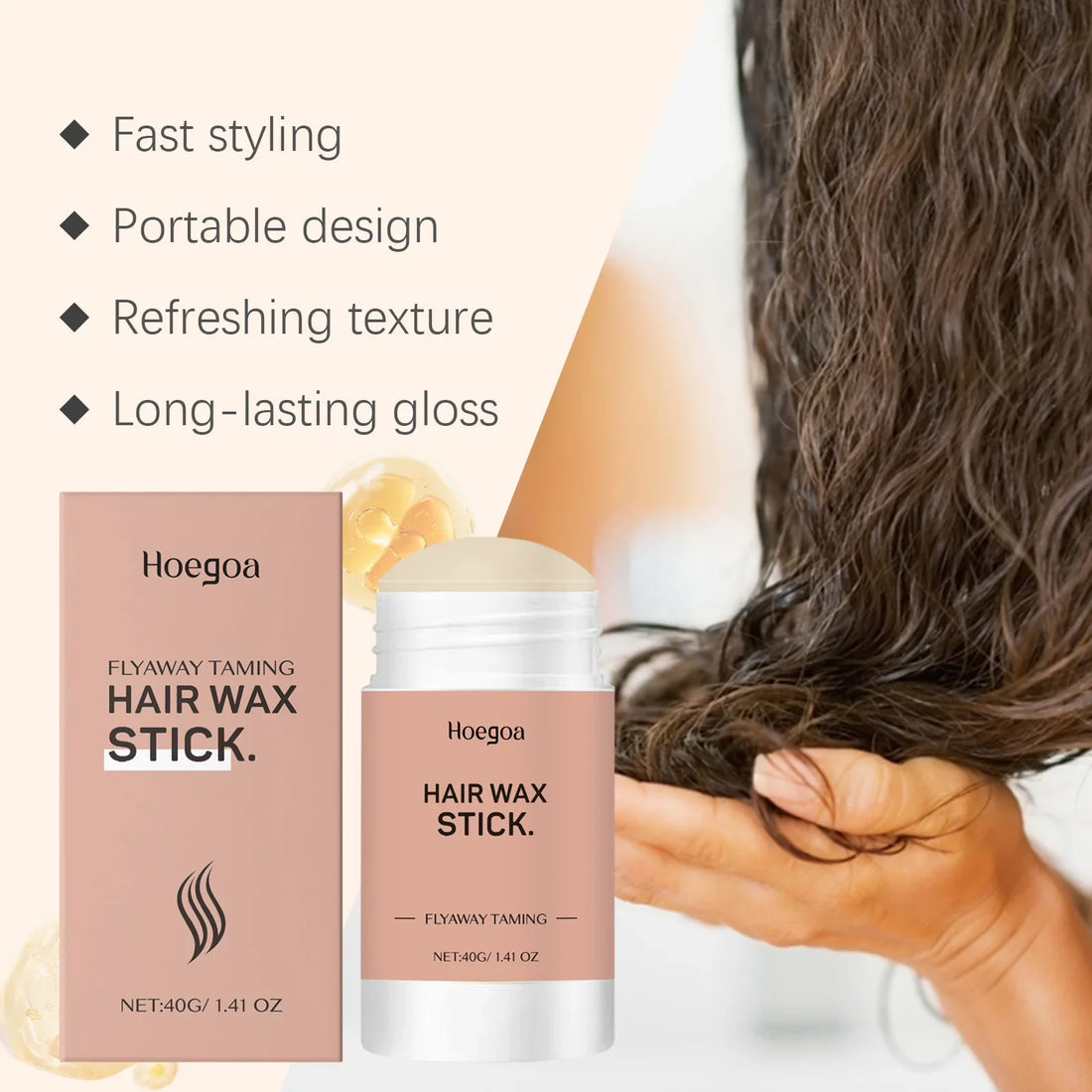 Hair Wax Stick Glossy Anti Frizz Texture Matte Finish Strong  Wax Stick