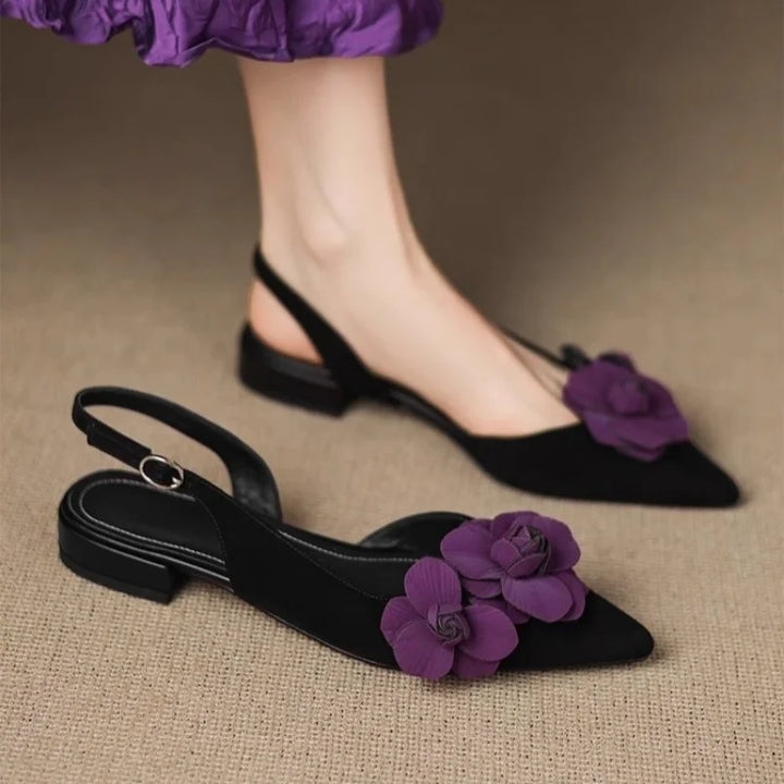 2026 High Quality Shallow Mouth Sandals Women's Back Trip Strap Heels