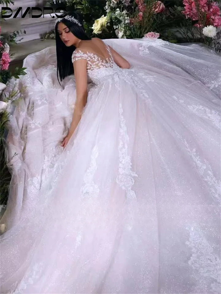 Elegant A line Wedding Dress Romantic Lace luxury wedding dress