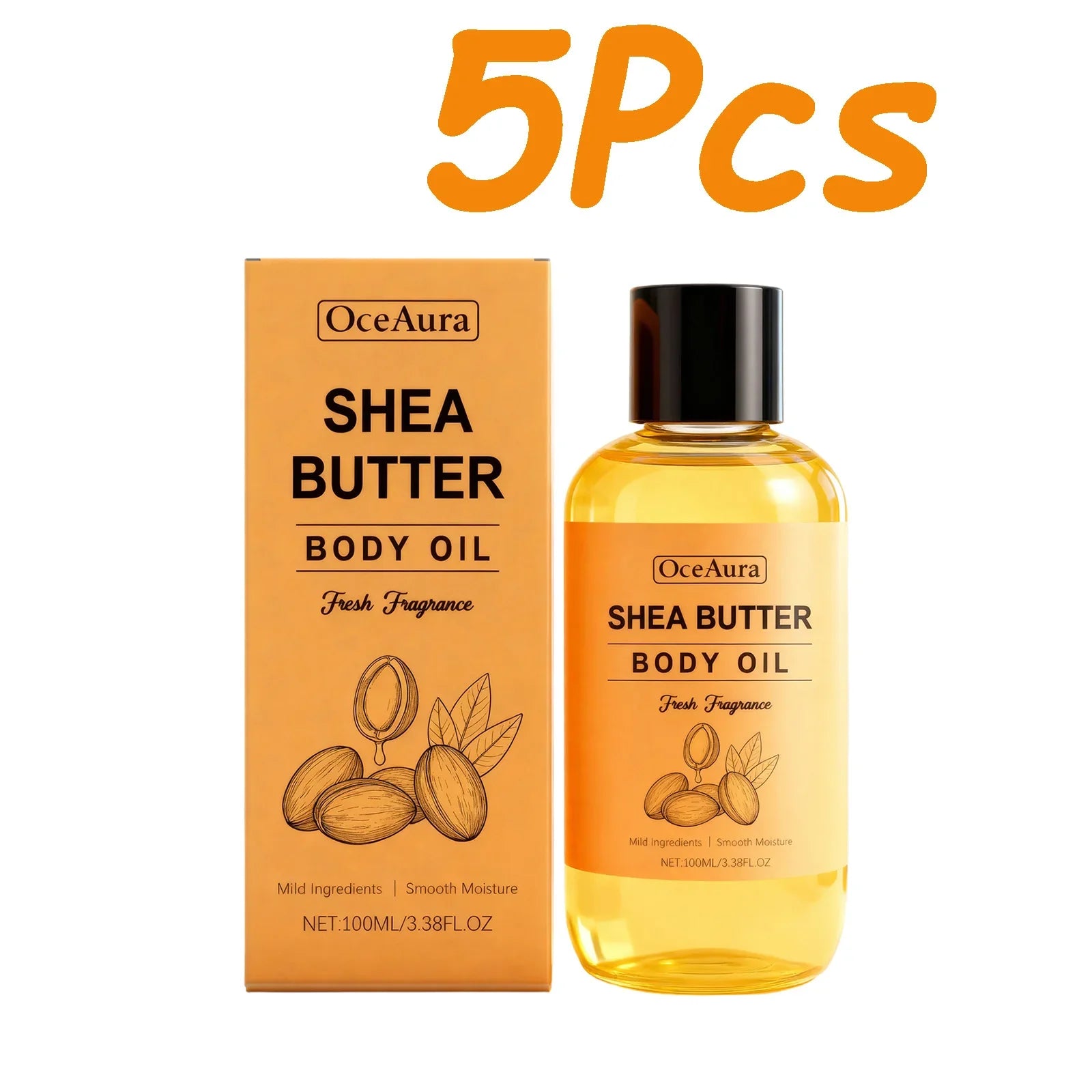 Shea Butter Body Oil Lightweight Fast Absorbing for Dry Rough Skin