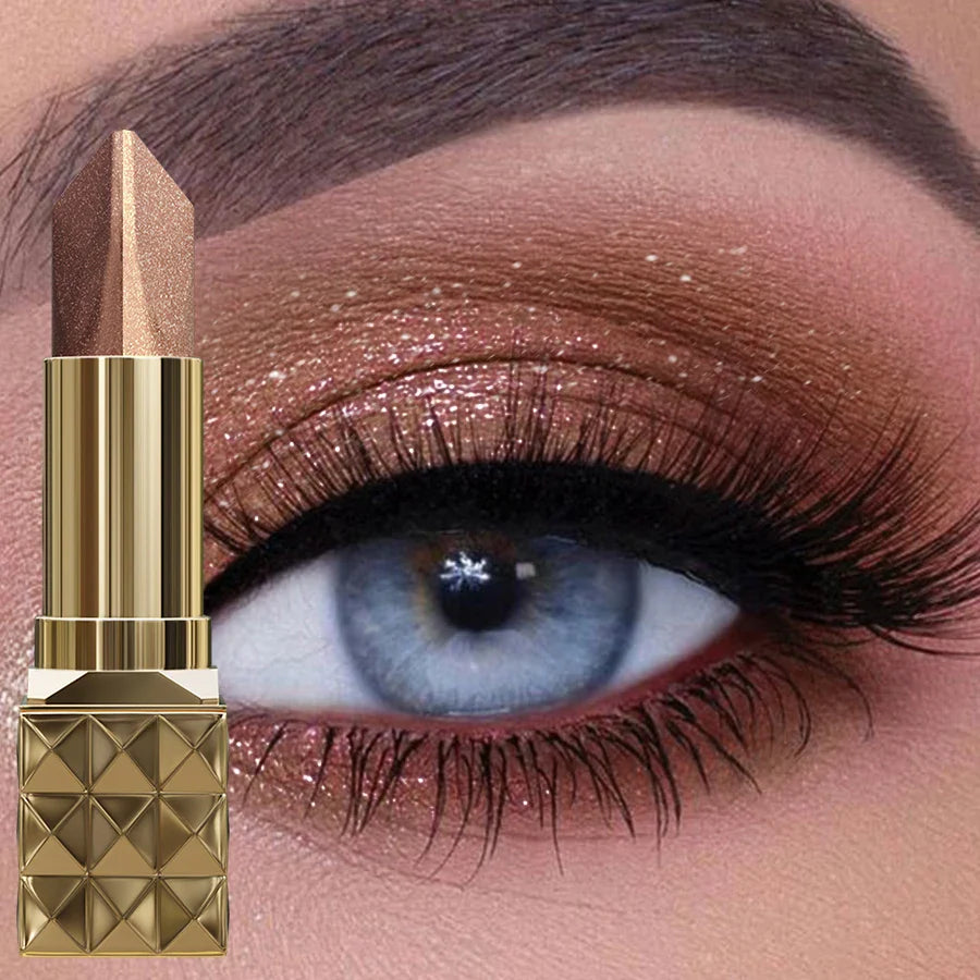 Color Pearlescent Brown Eyeshadow 2 in 1 Pencil Stick Shimmer Eye Shadow
