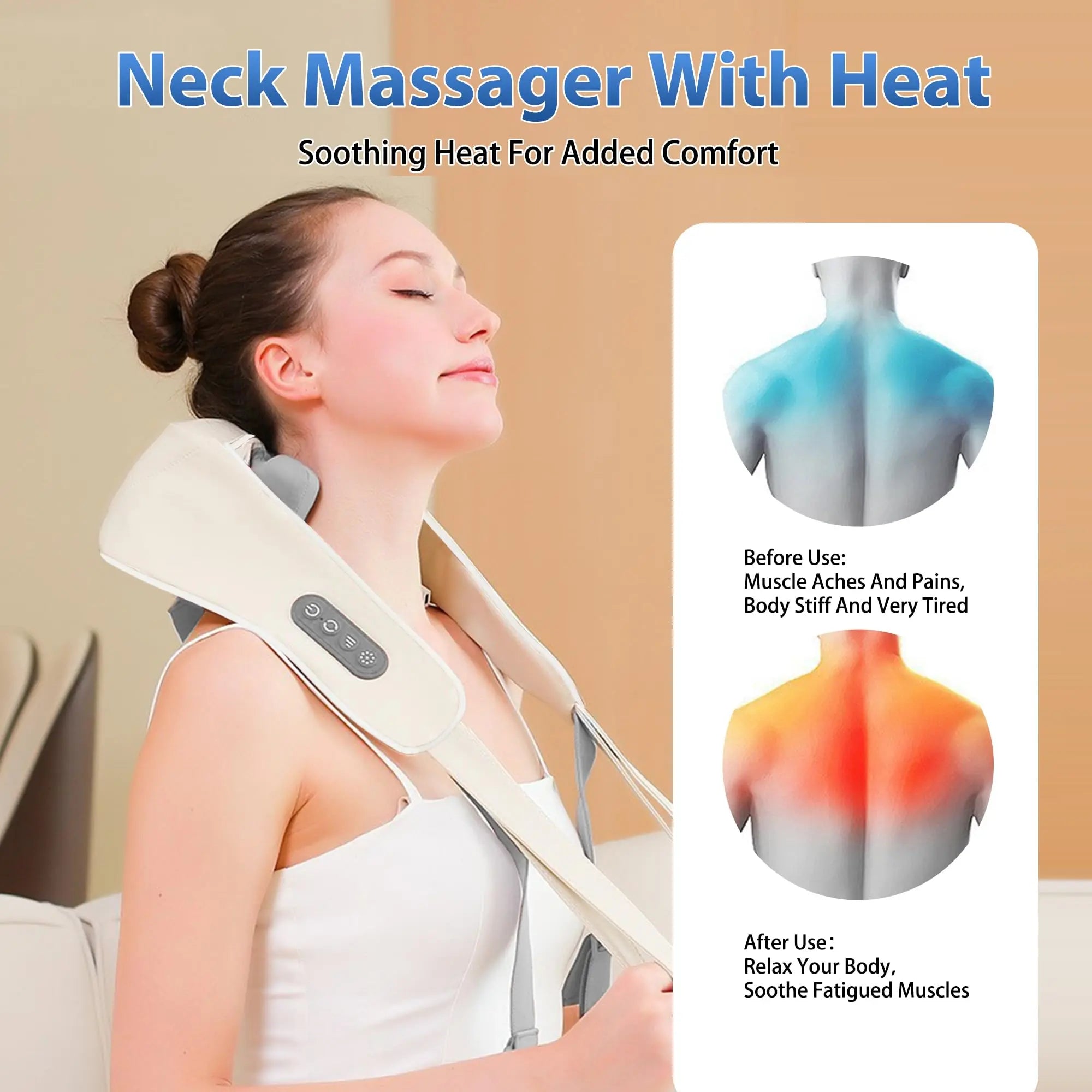 Shiatsu Neck Massager for Deep Tissue Cordless Neck and Shoulder Massager
