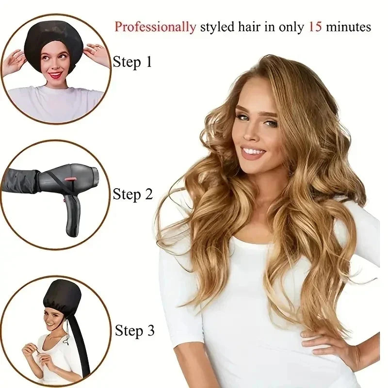 1pc Effortless Home Hair Care - Warm Air Bonnet Cap for Quick Drying