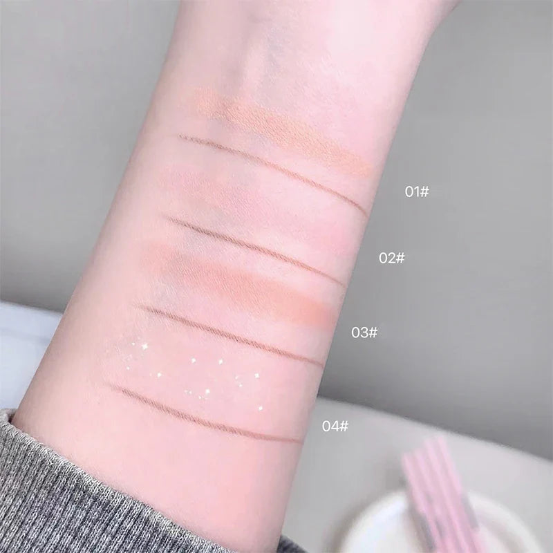 Women Double Lying Silkworm Eyeliner Pencil Diamond Glitter Matte Makeup