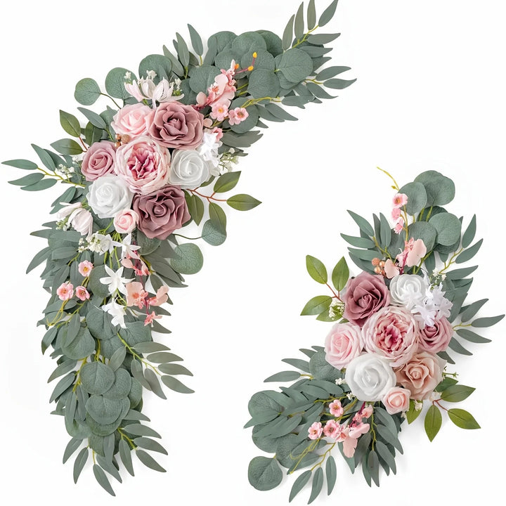 2pcs Wedding Decoration Flowers Artificial Rose Wreaths