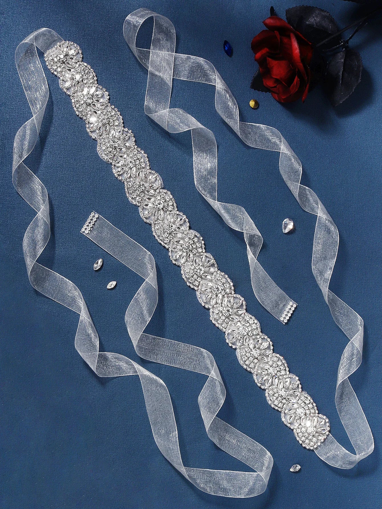Rhinestone Bridal Belt for Wedding Dress Accessories Silver Color  Gift