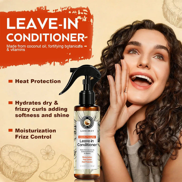 Coconut oil Leave-in Conditioner Moisturizing anti-frizz spray Deeply