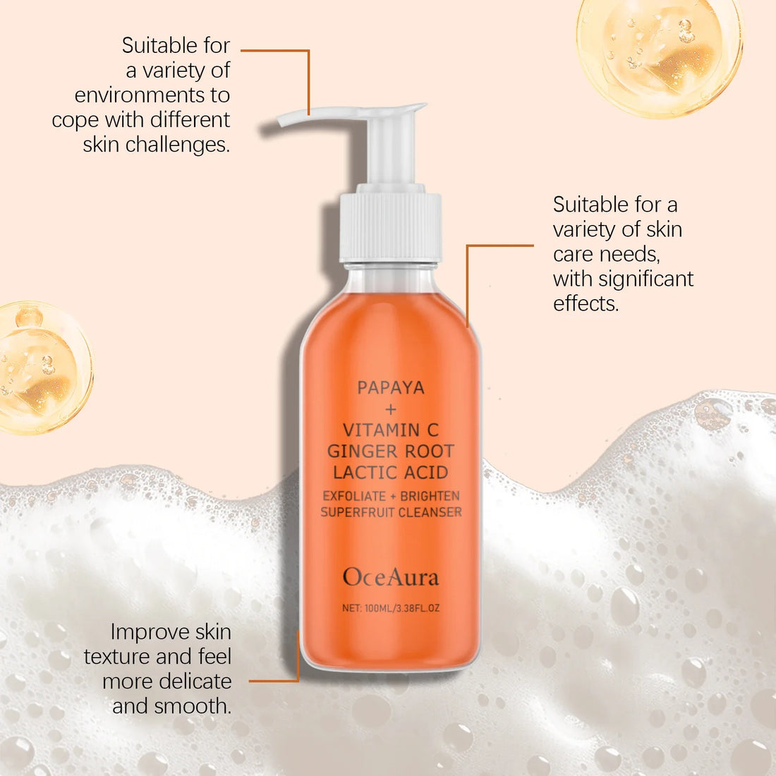Papaya Face Wash Deep Exfoliating Oil Control Blackheads Cleanser