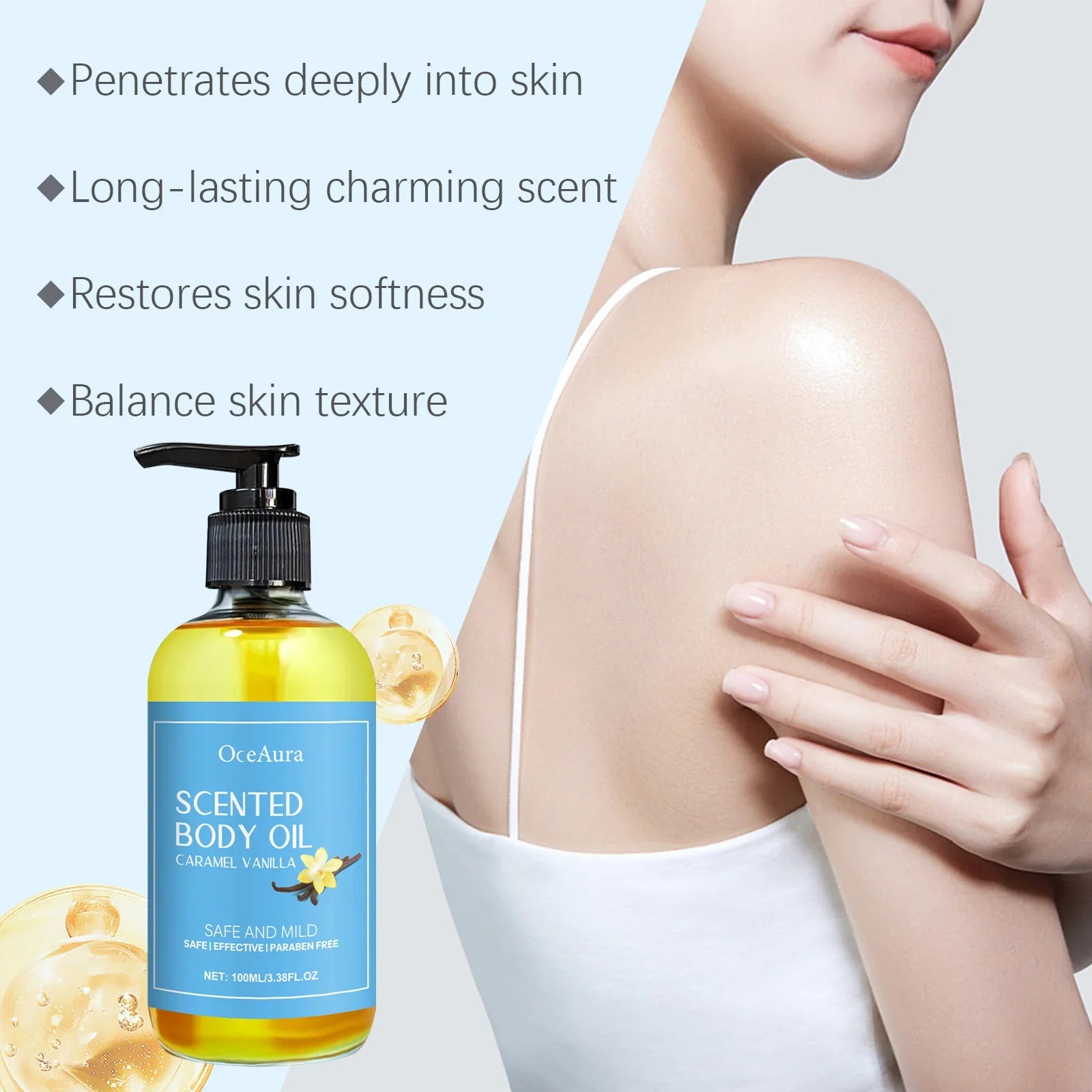 Magic Luxury Caramel Vanilla Body Massage Oil For Body Massage
