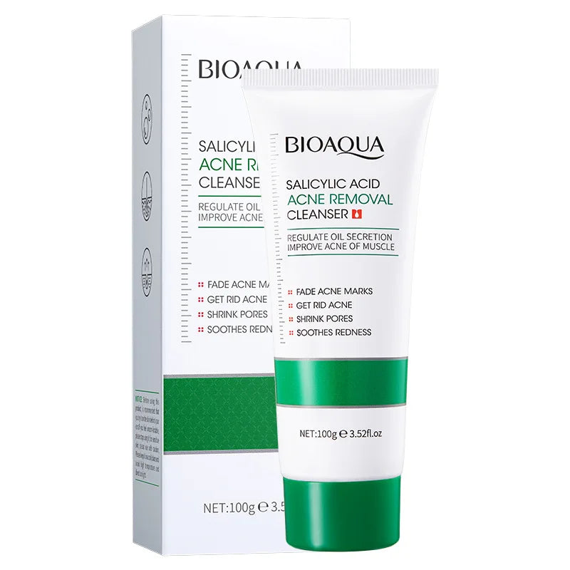 BIOAQUA Salicylic Acid Acne Removing Facial Cleanser Moisturizing Skin