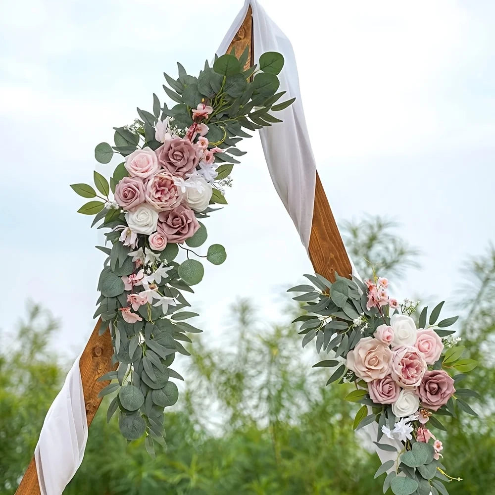 2pcs Wedding Decoration Flowers Artificial Rose Wreaths